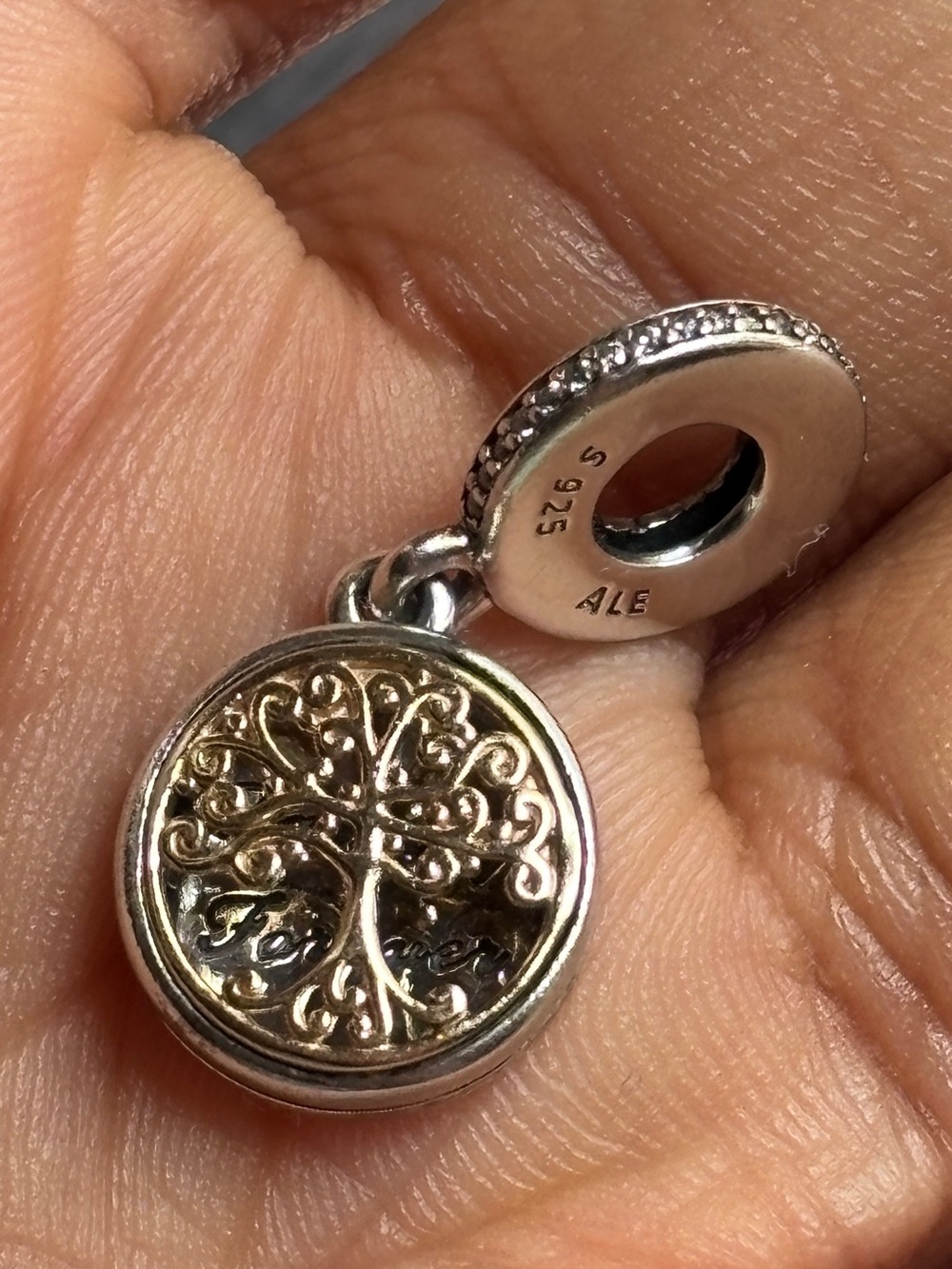 Pandora 14k gold family roots dangle charm